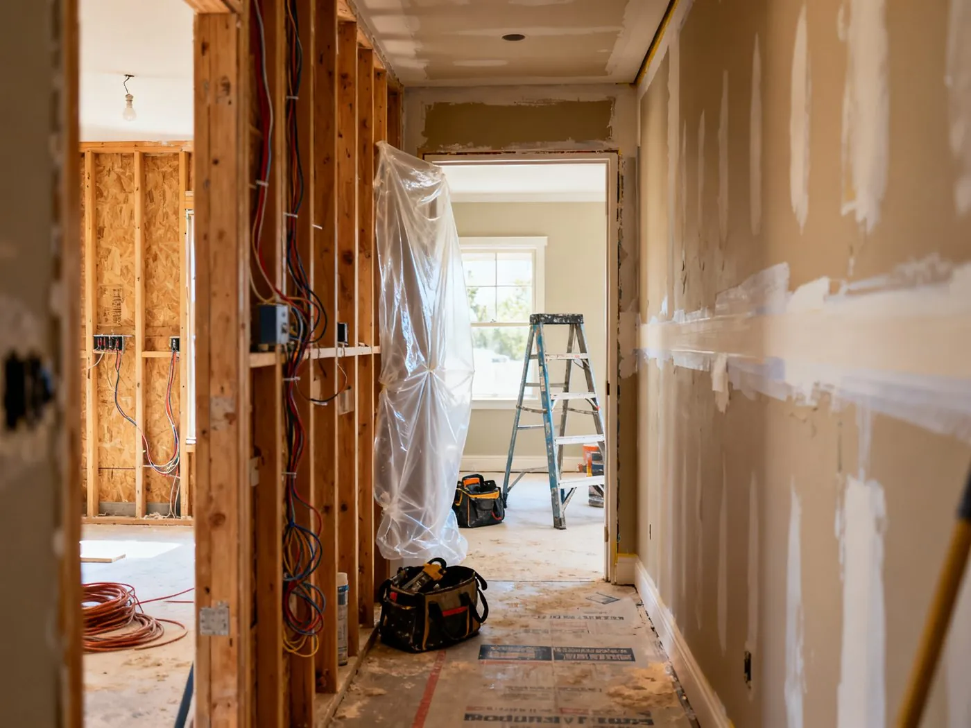 Whole-home renovation in progress — multiple rooms being transformed simultaneously