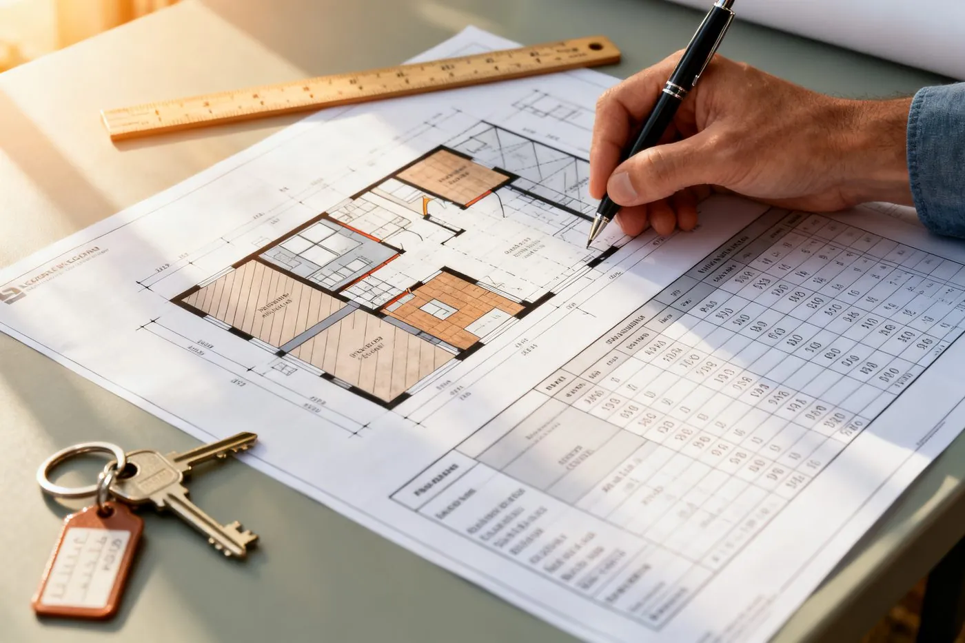 Property investor reviewing a residential renovation plan